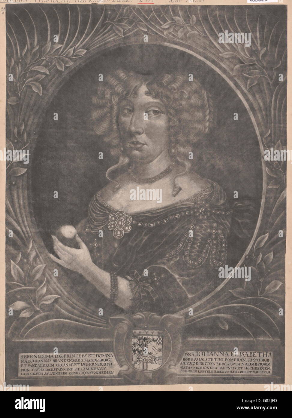 Johanna Elisabeth, Prinzessin von Baden-Durlach Stockfoto