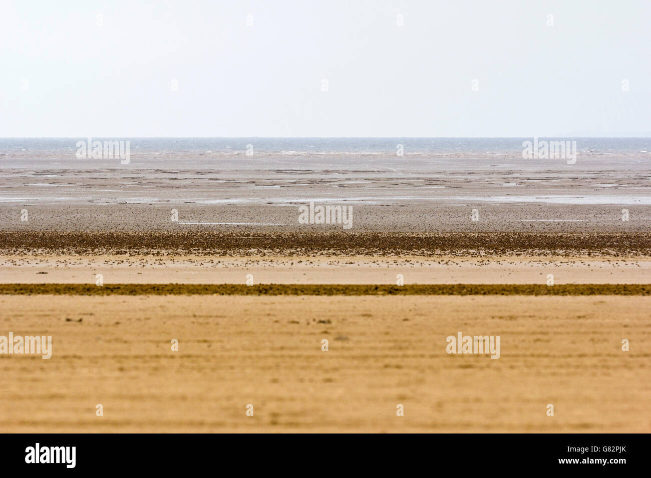 Blick auf den Strand in Weston-Super-Mare, North Somerset, UK Stockfoto