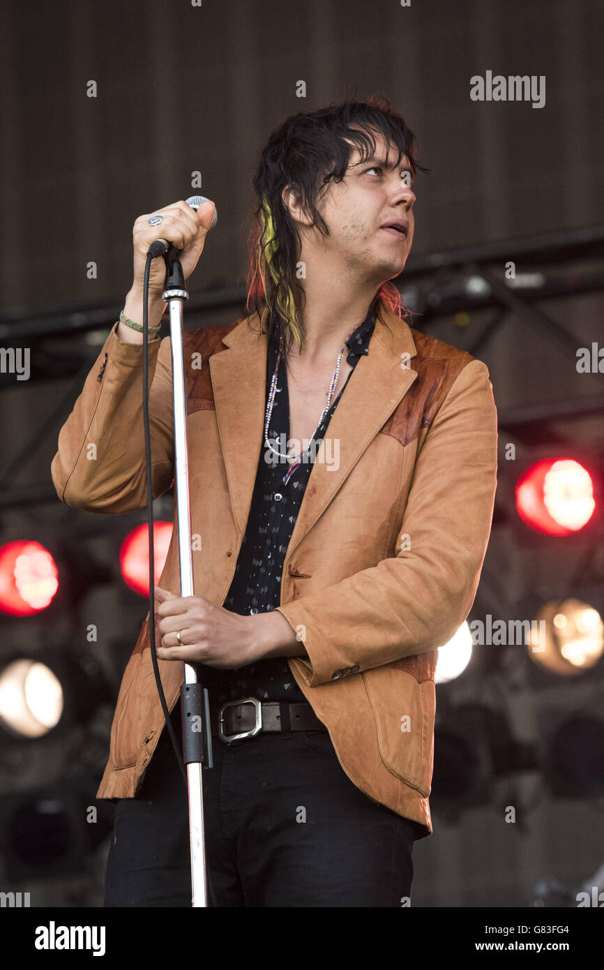 Julian Casablancas von The Strokes beim British Summer Time Hyde Park Festival im Hyde Park, London. Stockfoto