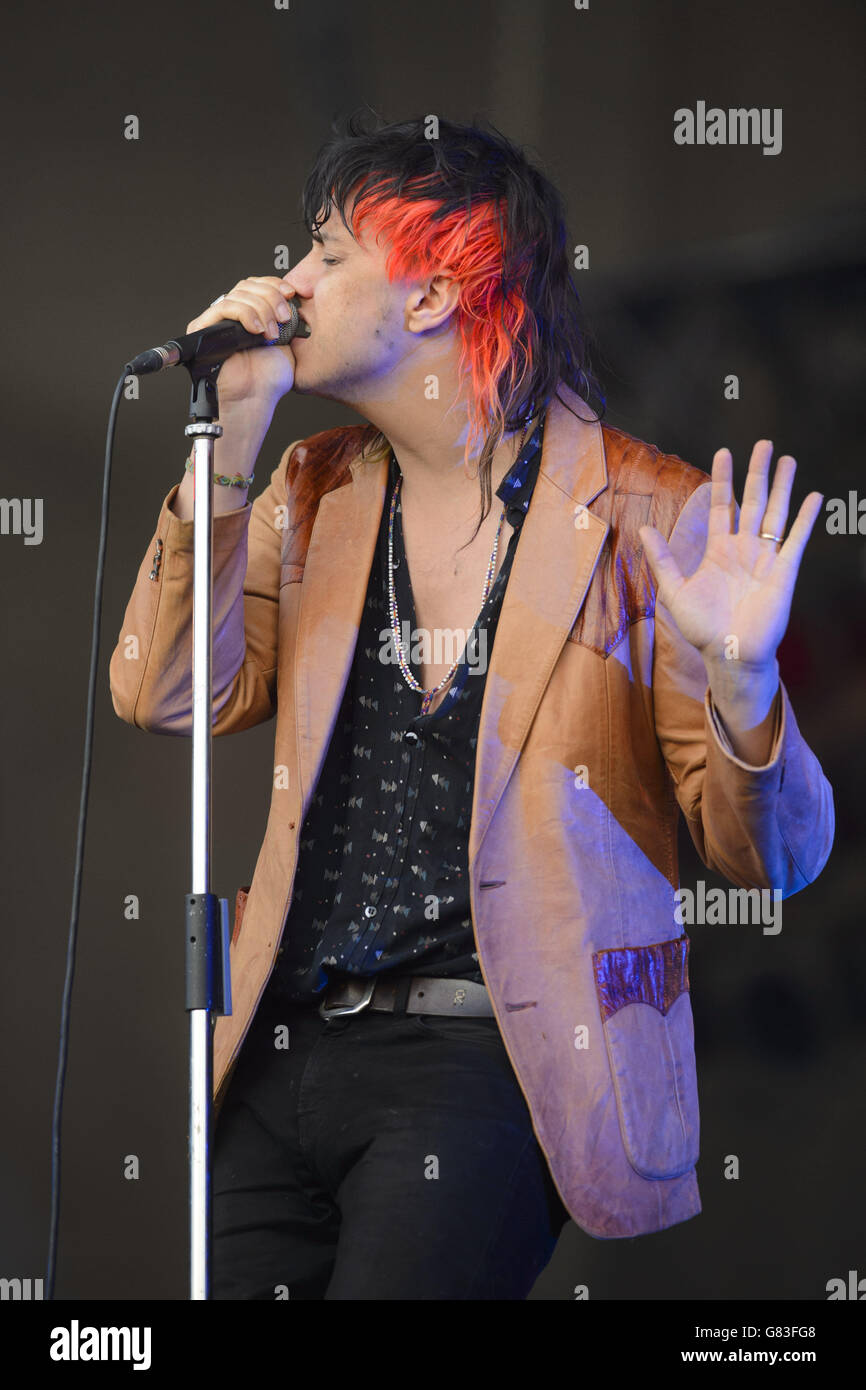 British Summer Time Hyde Park - London. Julian Casablancas von The Strokes beim British Summer Time Hyde Park Festival im Hyde Park, London. Stockfoto