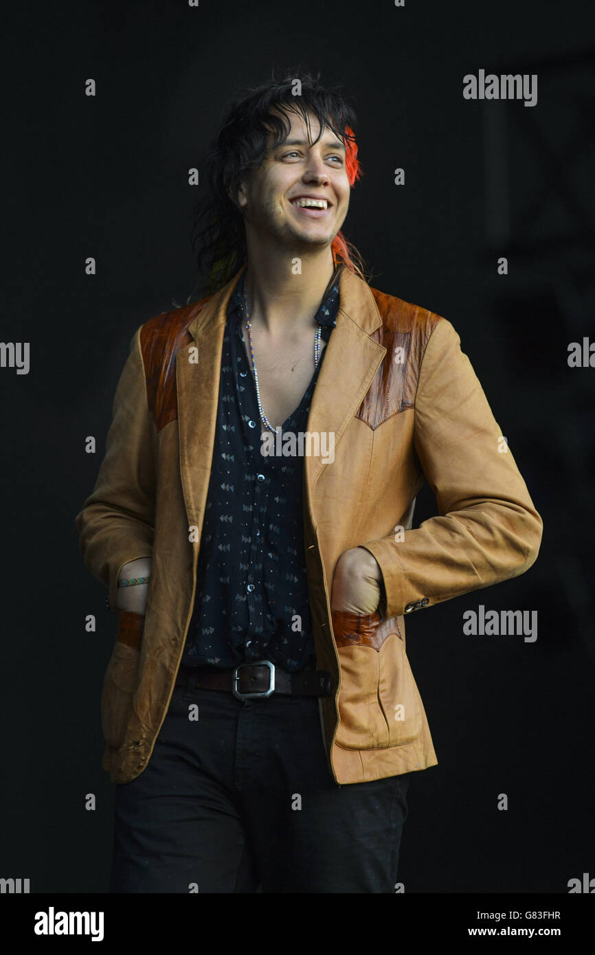 British Summer Time Hyde Park - London. Julian Casablancas von The Strokes beim British Summer Time Hyde Park Festival im Hyde Park, London. Stockfoto