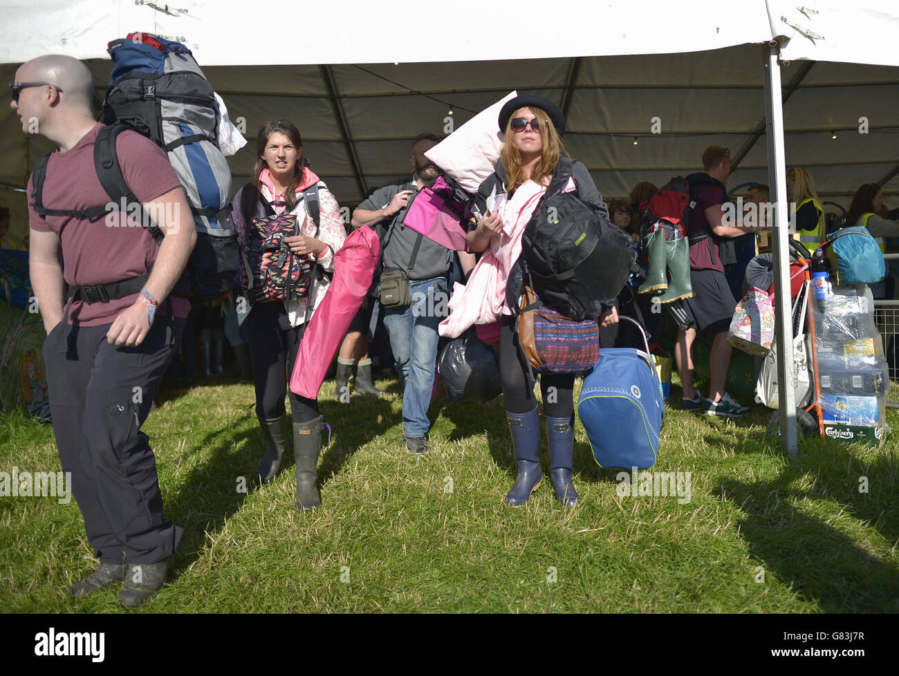 Glastonbury Festival 2015 - Vorbereitungen Stockfoto