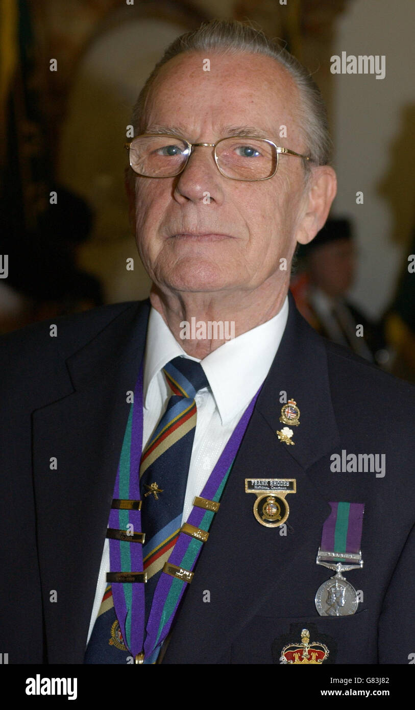 Frank Rhodes, 66, Vorsitzender der National Malaya and Borneo Veterans Association, aus Leeds, der 1948-60 im malaiischen Notfall diente. Stockfoto