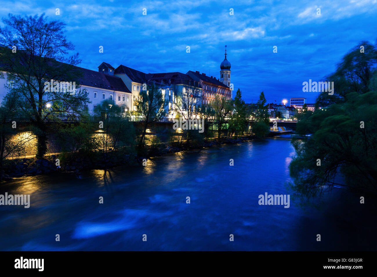 Franziskanerkirche von Murufer Stockfoto