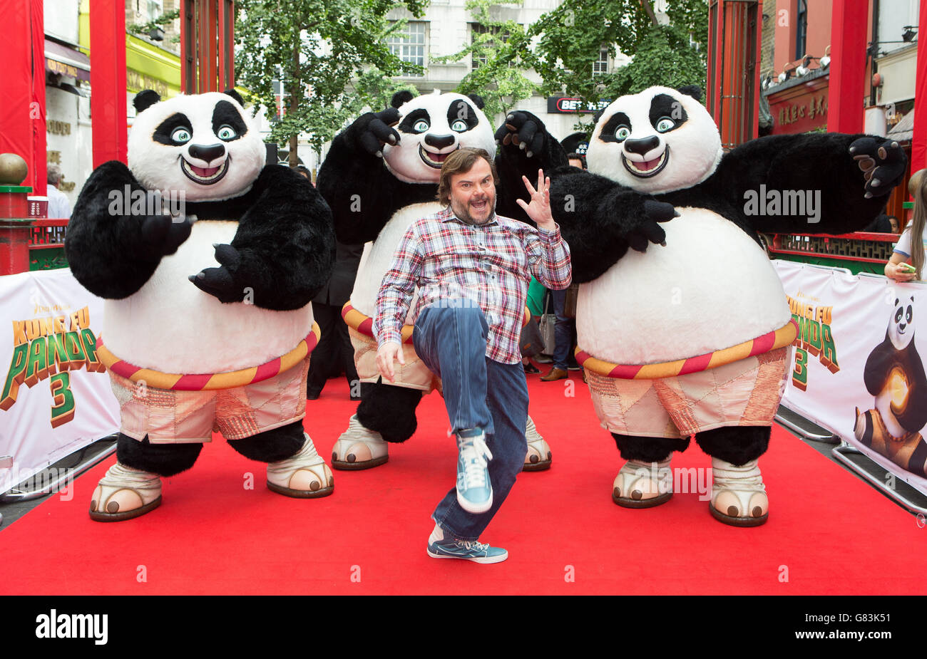 Jack Black bei einer Fotoannahme für Kung Fu Panda 3 in der Macclesfield Street, China Town, London. DRÜCKEN SIE VERBANDSFOTO. Bilddatum: Donnerstag, 25. Juni 2015. Bildnachweis sollte lauten: Daniel Leal-Olivas/PA Wire Stockfoto