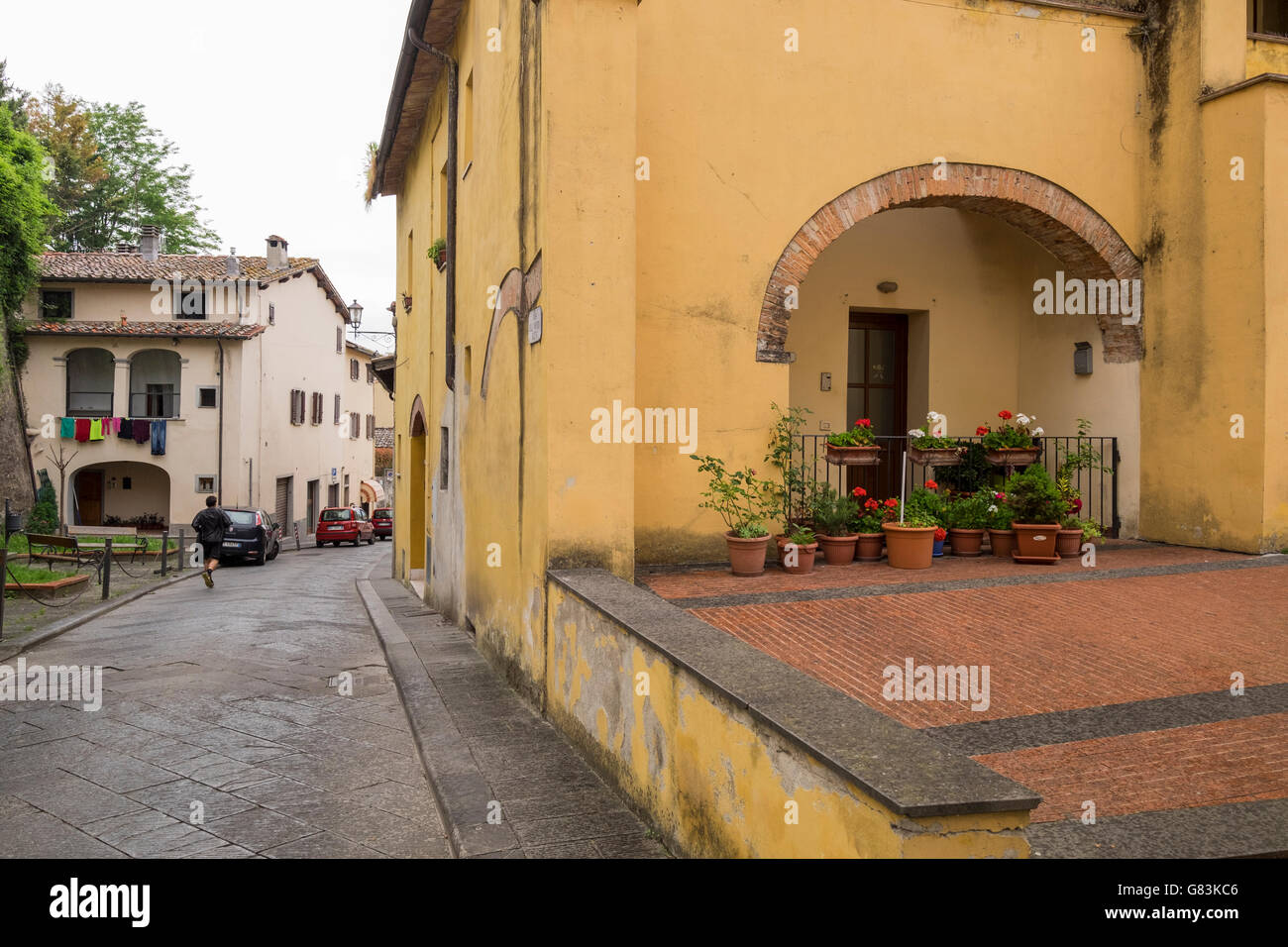 Straße in der alten Stadt von San Piero a Sieve, Toskana, Italien Stockfoto