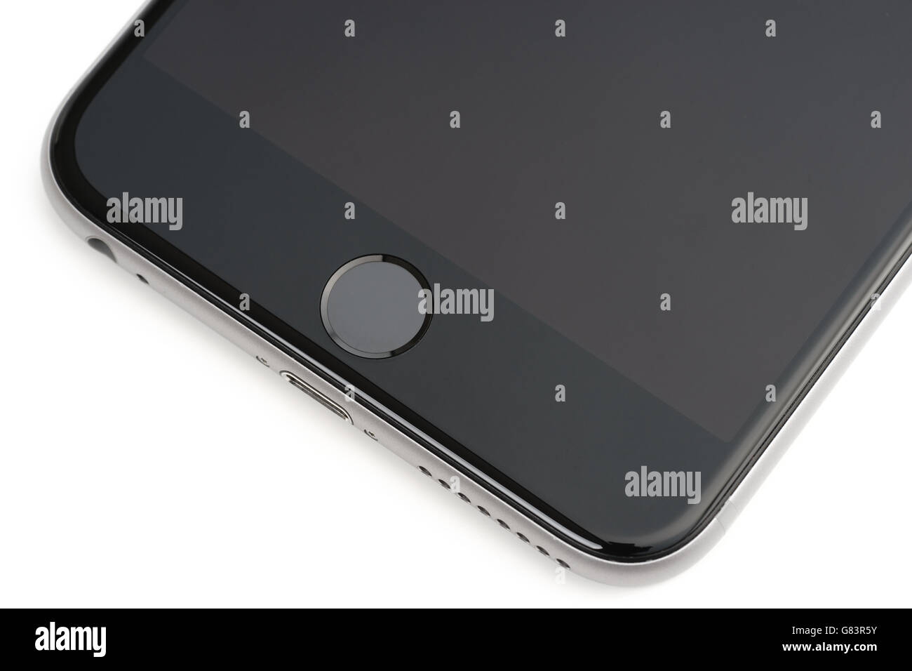 Smartphone mit Touch ID-Fingerabdruck-Scanner Stockfoto