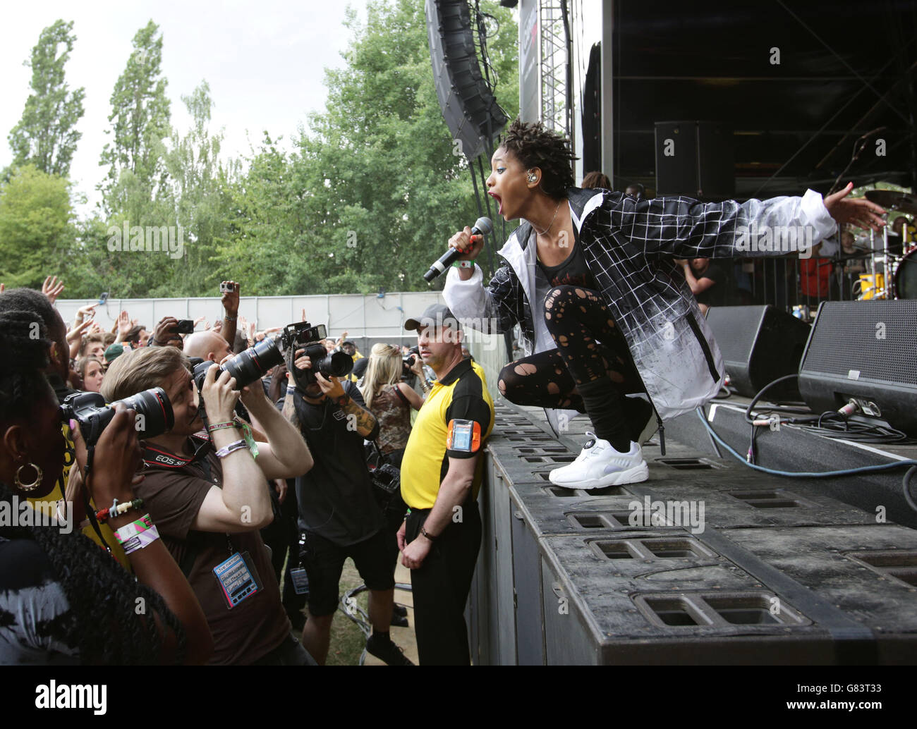 Wireless Festival - London. Willow Smith tritt auf der Re:Wired Stage beim Wireless Festival im Finsbury Park, London, auf. Stockfoto