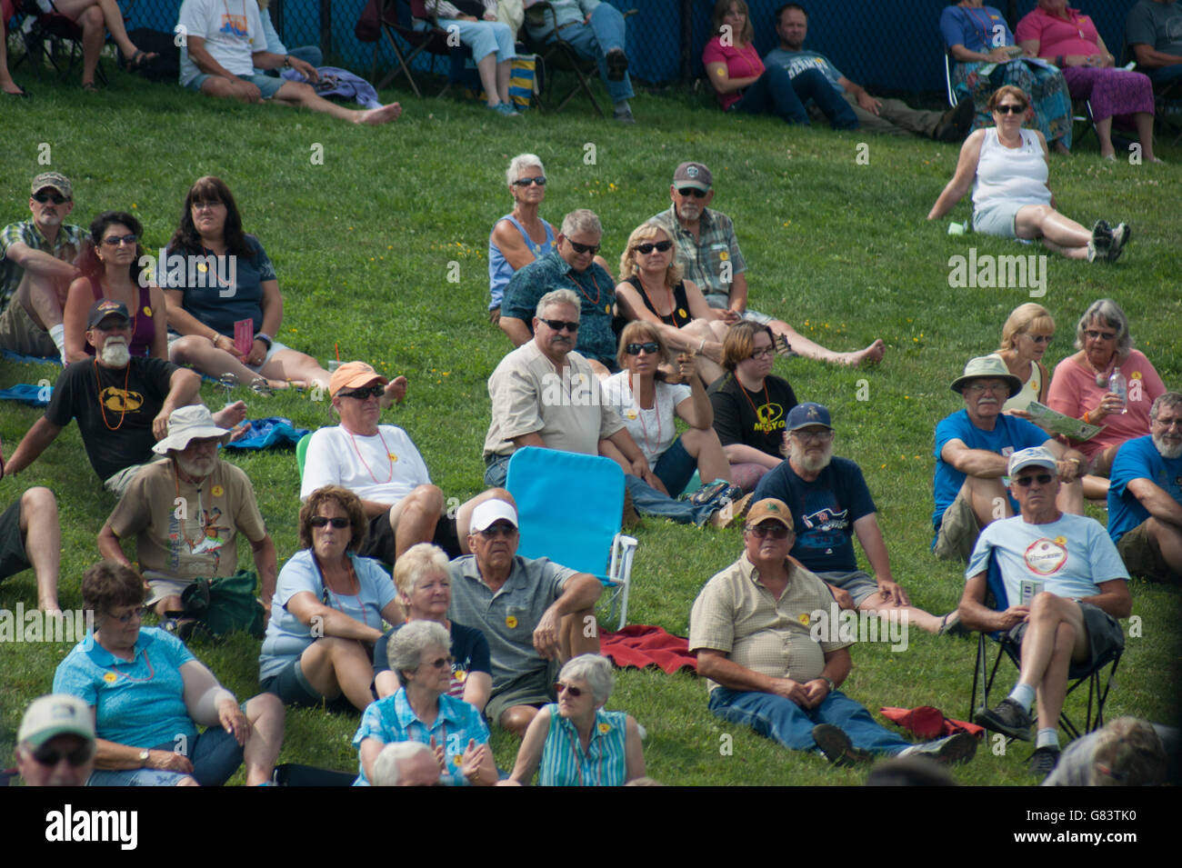 Publikum Musikgenuss beim American Folk Festival 2015, Bangor, ME Stockfoto