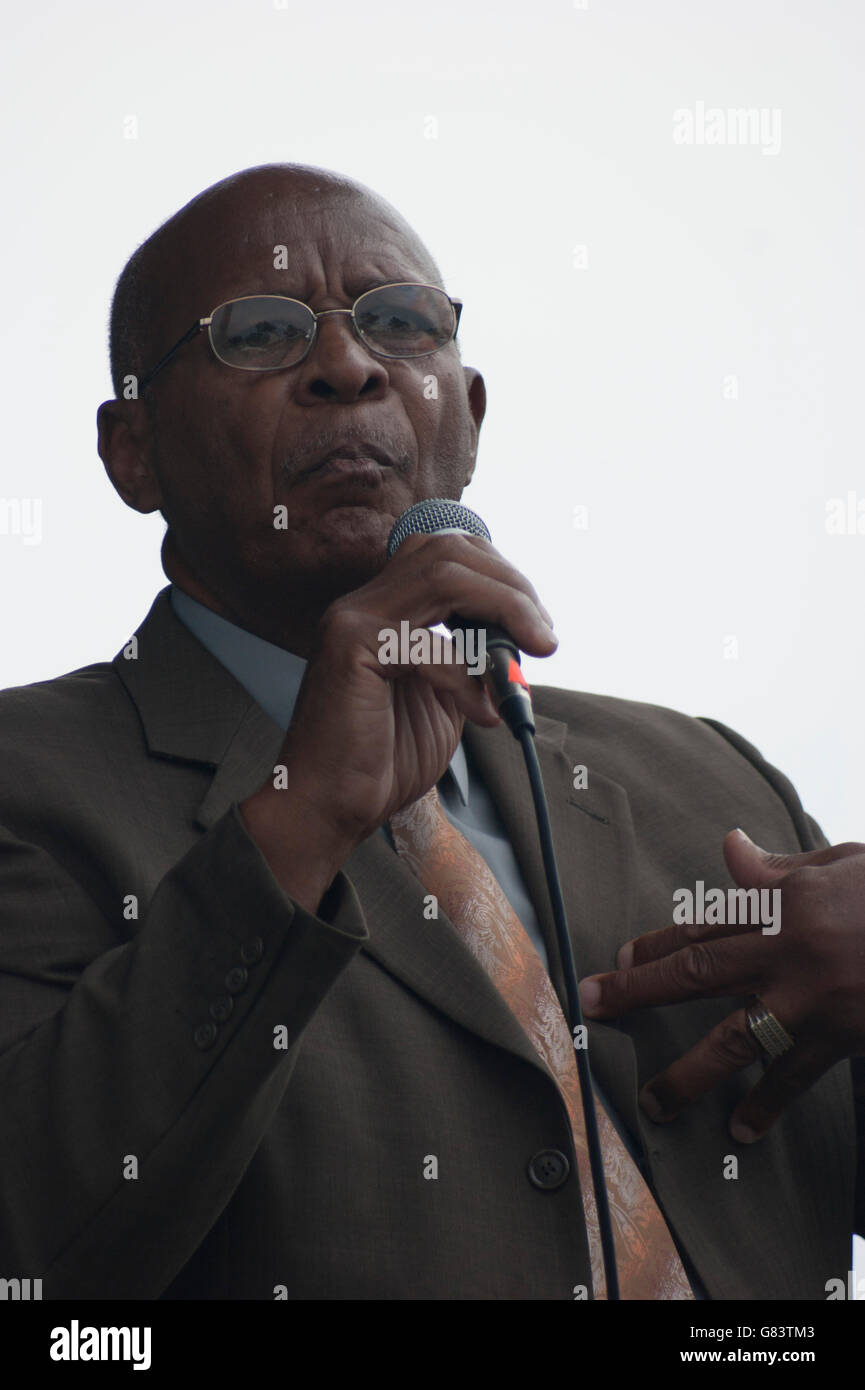 Sensationelle Royal-Lichter-Gospel-Gruppe auf dem Folk Festival 2015, Bangor, Maine, USA Stockfoto