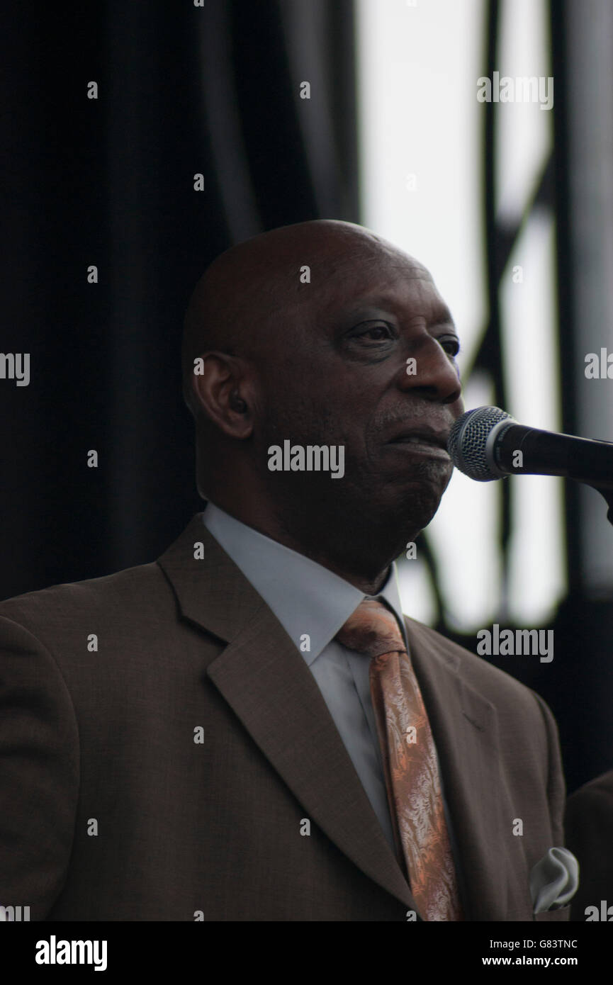 Sensationelle Royal-Lichter-Gospel-Gruppe auf dem Folk Festival 2015, Bangor, Maine, USA Stockfoto