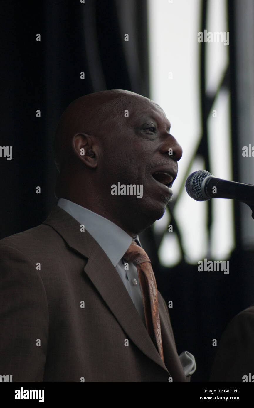 Sensationelle Royal-Lichter-Gospel-Gruppe auf dem Folk Festival 2015, Bangor, Maine, USA Stockfoto