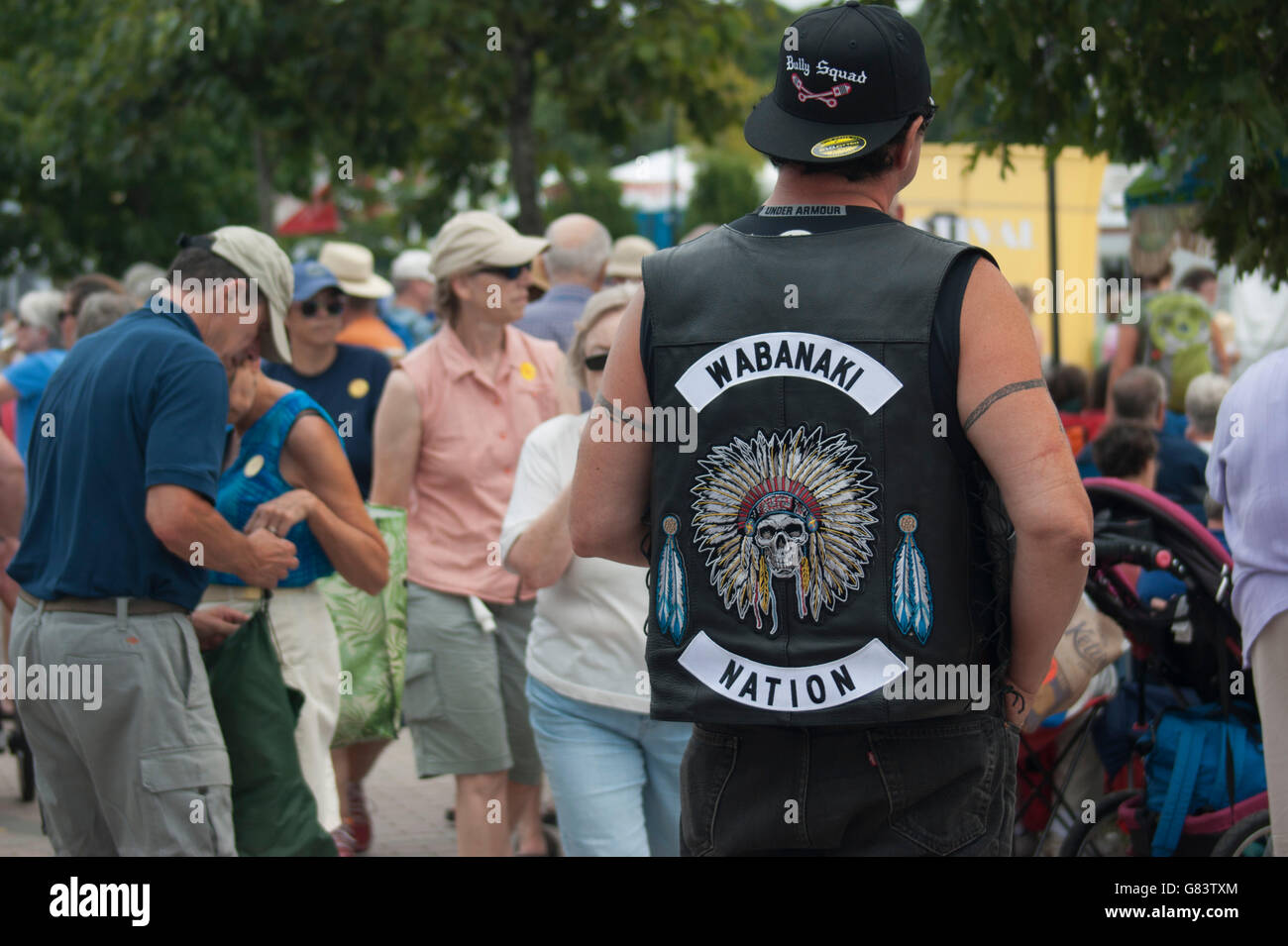 Die 2015 American Folk Festival, Bangor, ME zieht ein breites Publikum. Stockfoto