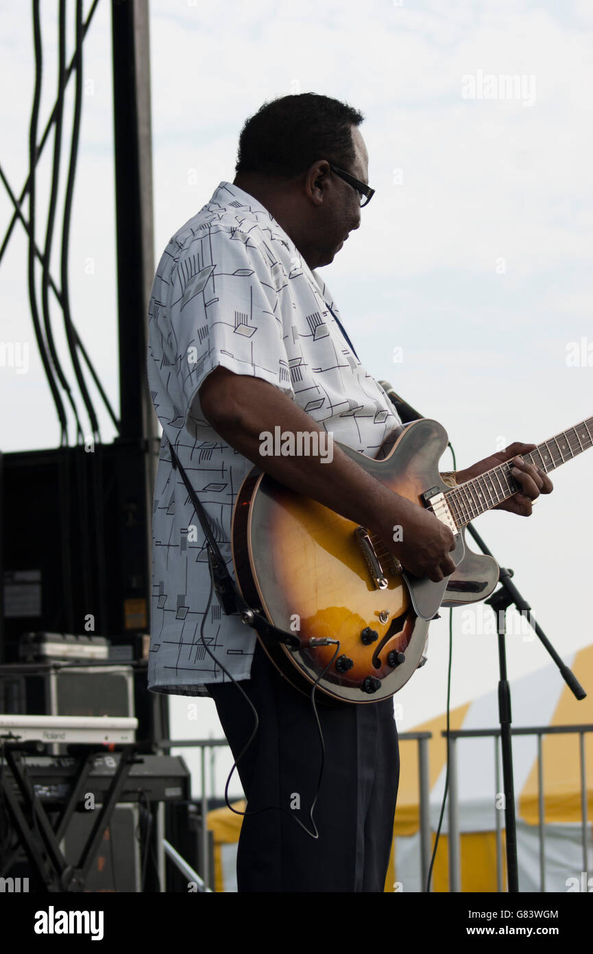 Preston Shannon, der König der Beale Street, Memphis Blues Musik beim American Folk Festival 2015, Bangor, ME Stockfoto