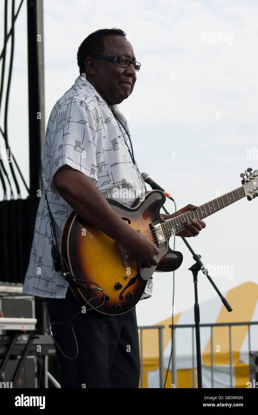 Preston Shannon Memphis Blues Musik beim American Folk Festival 2015, Bangor, ME Stockfoto