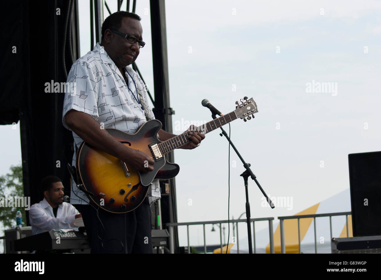 Preston Shannon Memphis Blues Musik beim American Folk Festival 2015, Bangor, ME Stockfoto