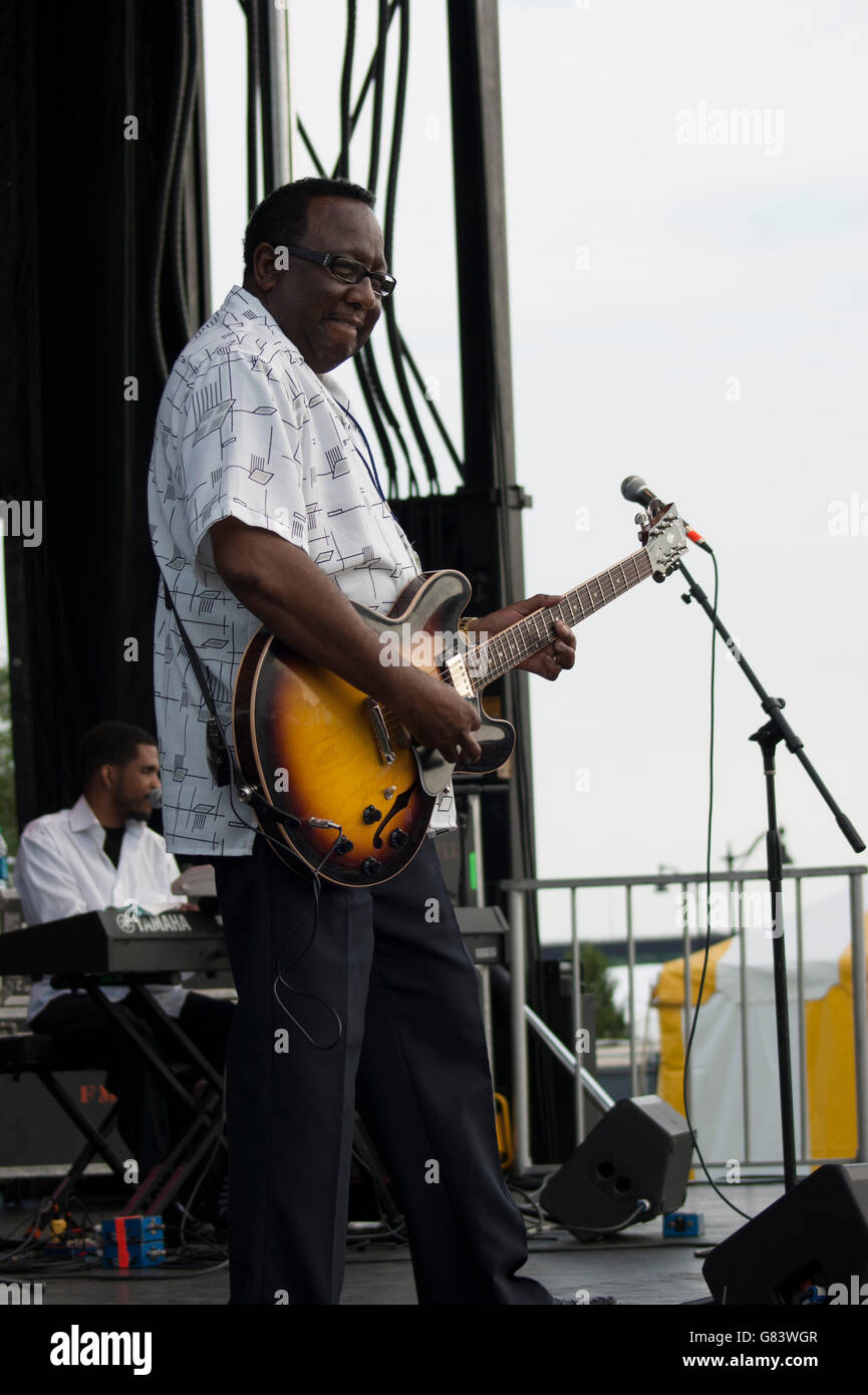 Preston Shannon Memphis Blues Musik beim American Folk Festival 2015, Bangor, ME Stockfoto