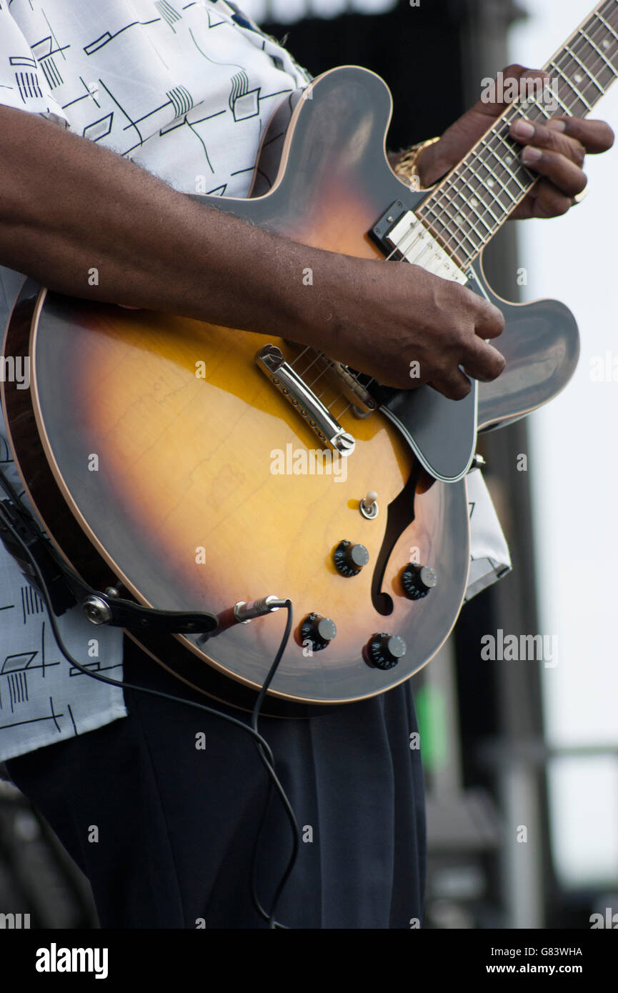 Preston Shannon Memphis Blues Musik beim American Folk Festival 2015, Bangor, ME Stockfoto