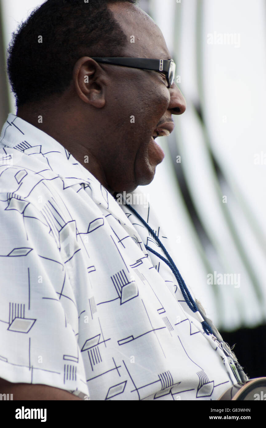 Preston Shannon Memphis Blues Musik beim American Folk Festival 2015, Bangor, ME Stockfoto