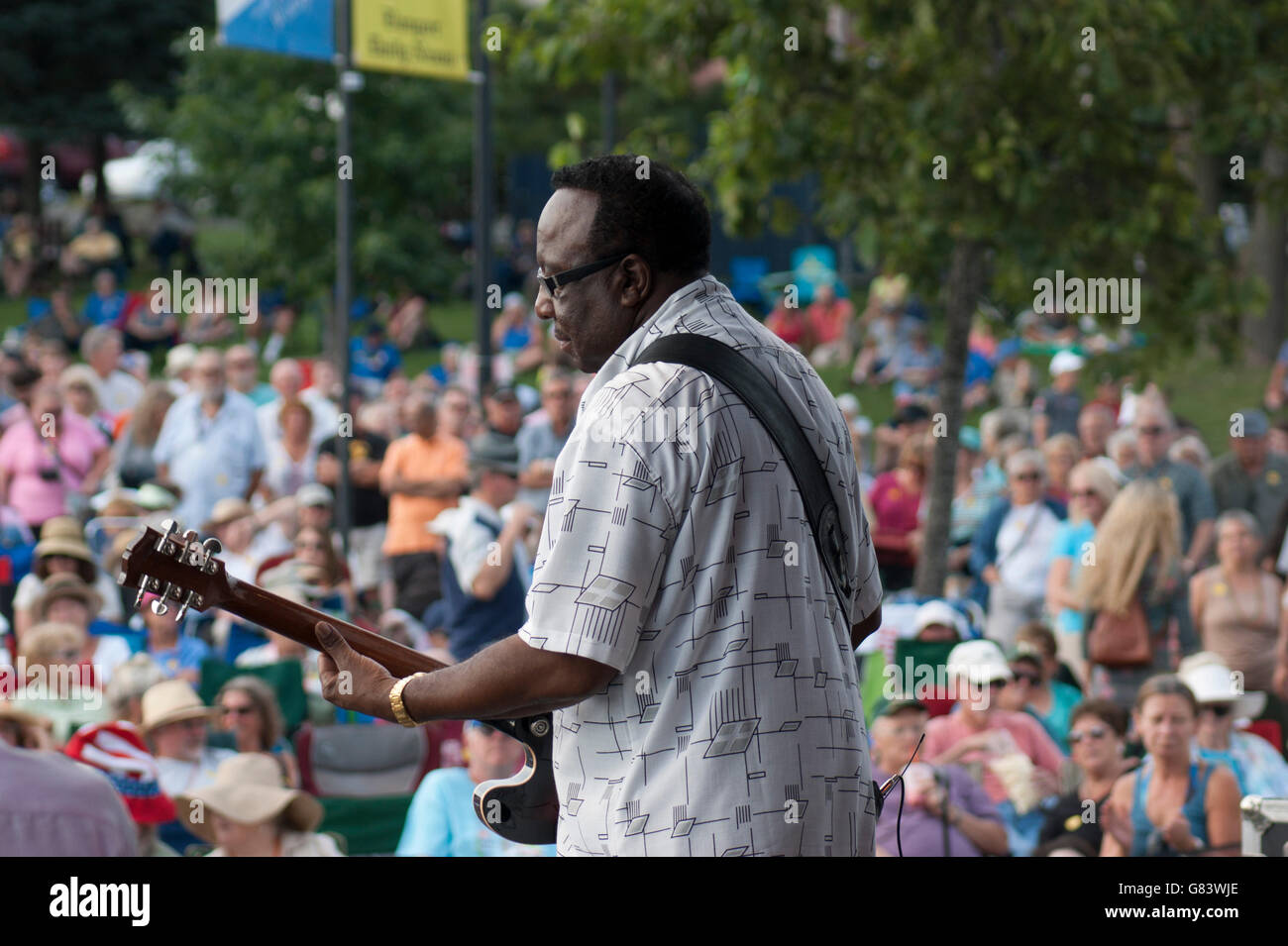 Preston Shannon Memphis Blues Musik beim American Folk Festival 2015, Bangor, ME Stockfoto