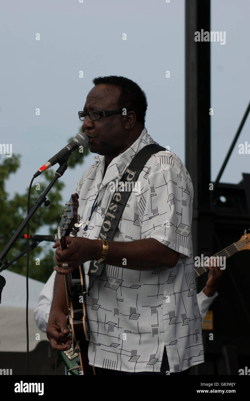 Preston Shannon Memphis Blues Musik beim American Folk Festival 2015, Bangor, ME Stockfoto