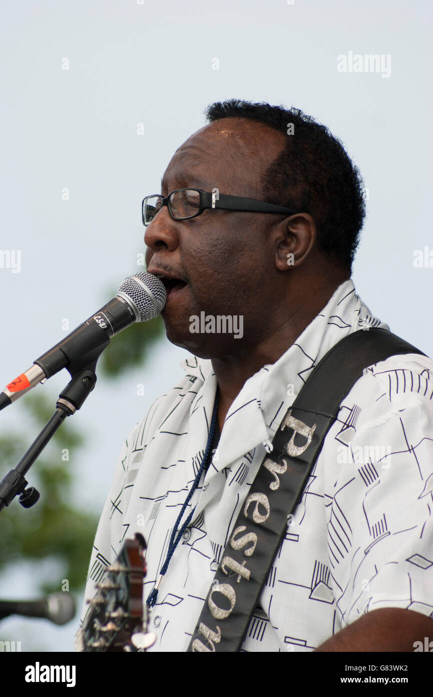 Preston Shannon Memphis Blues Musik beim American Folk Festival 2015, Bangor, ME Stockfoto