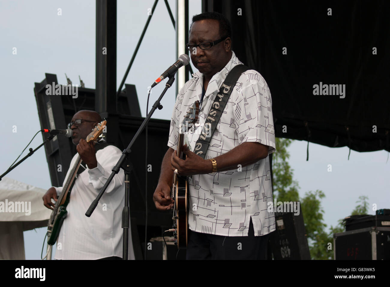 Preston Shannon Memphis Blues Musik beim American Folk Festival 2015, Bangor, ME Stockfoto