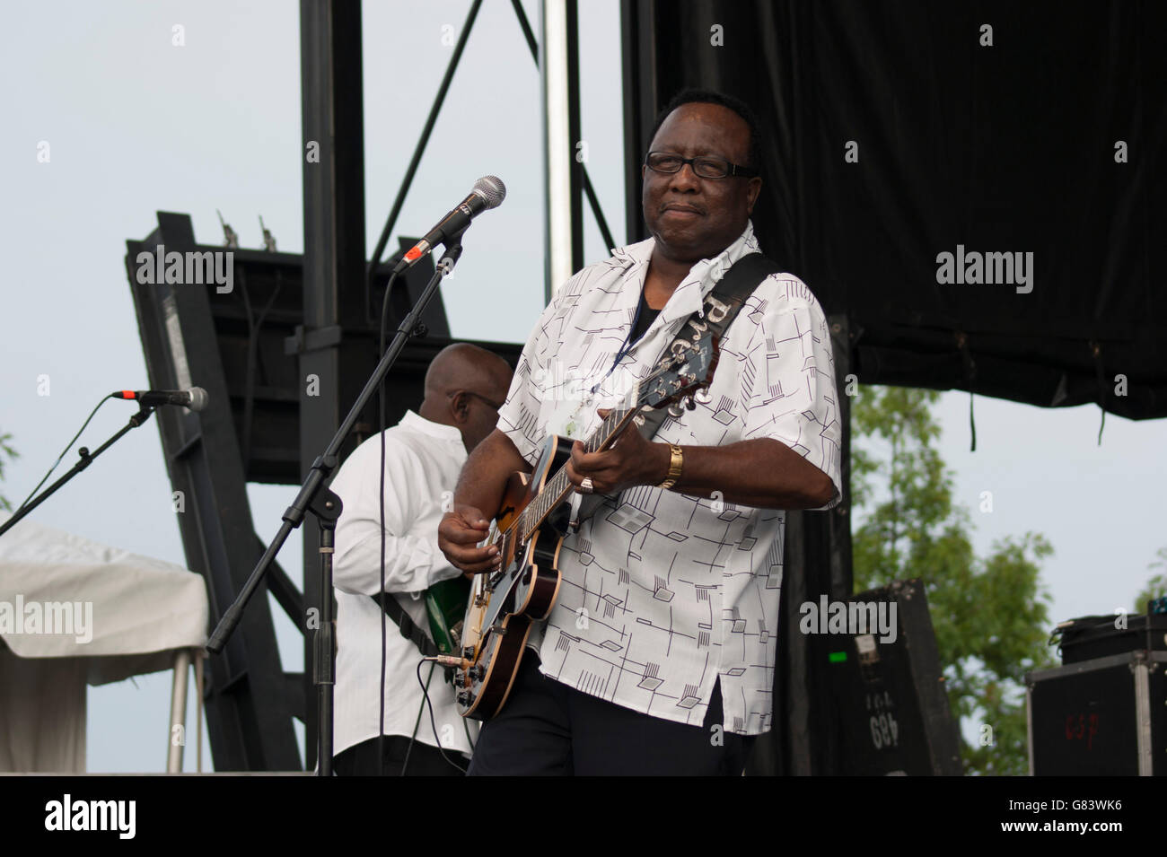 Preston Shannon Memphis Blues Musik beim American Folk Festival 2015, Bangor, ME Stockfoto