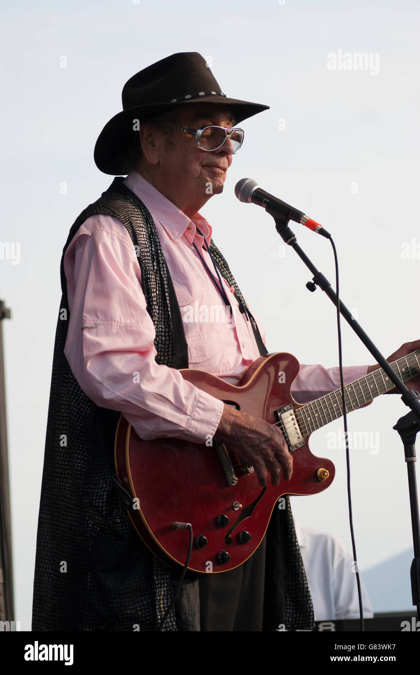 Sleepy LaBeef Rockabilly Musik beim American Folk Festival 2015, Bangor, ME Stockfoto