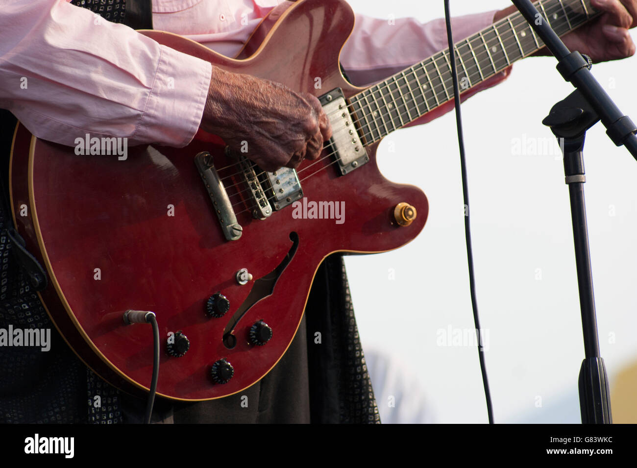 Sleepy LaBeef Rockabilly Musik beim American Folk Festival 2015, Bangor, ME Stockfoto