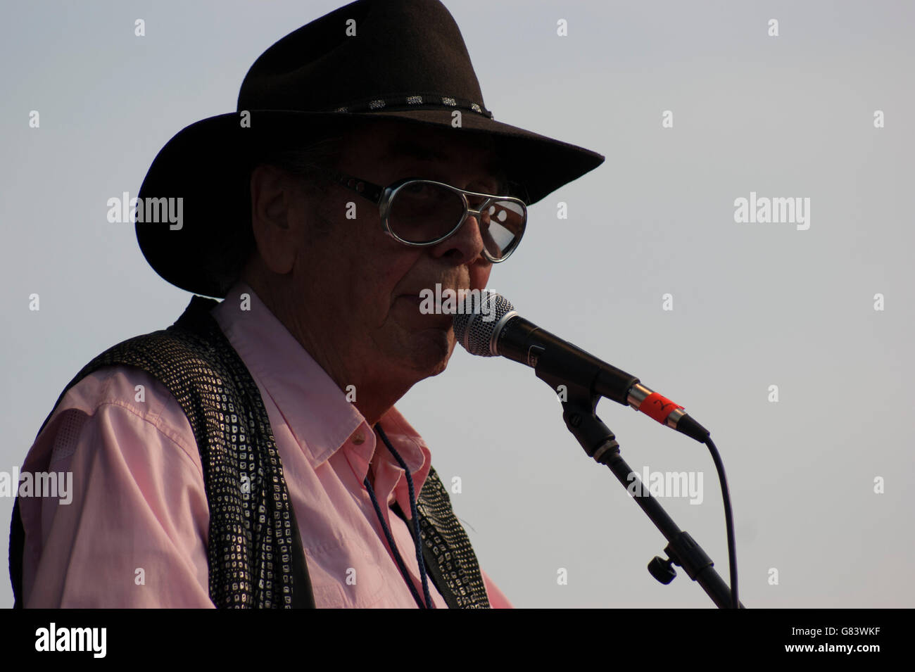 Sleepy LaBeef Rockabilly Musik beim American Folk Festival 2015, Bangor, ME Stockfoto