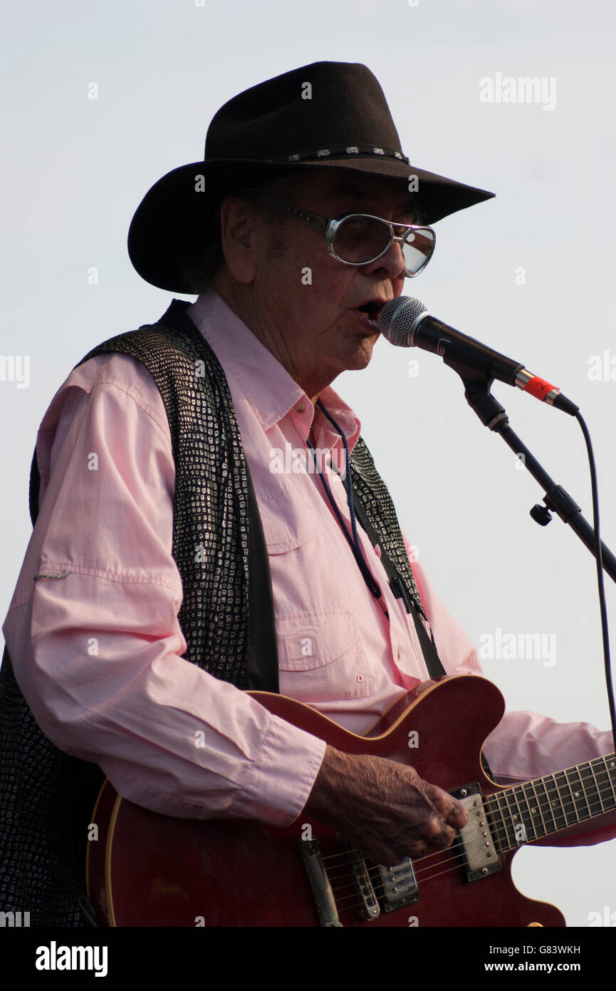 Sleepy LaBeef Rockabilly Musik beim American Folk Festival 2015, Bangor, ME Stockfoto