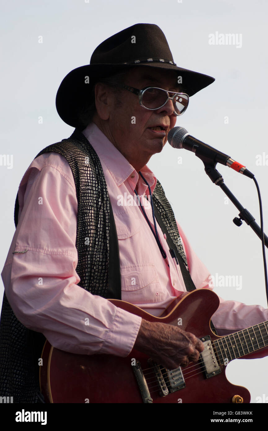 Sleepy LaBeef Rockabilly Musik beim American Folk Festival 2015, Bangor, ME Stockfoto