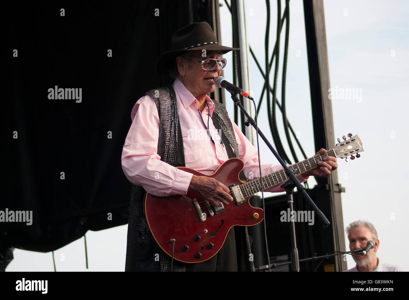 Sleepy LaBeef Rockabilly Musik beim American Folk Festival 2015, Bangor, ME Stockfoto
