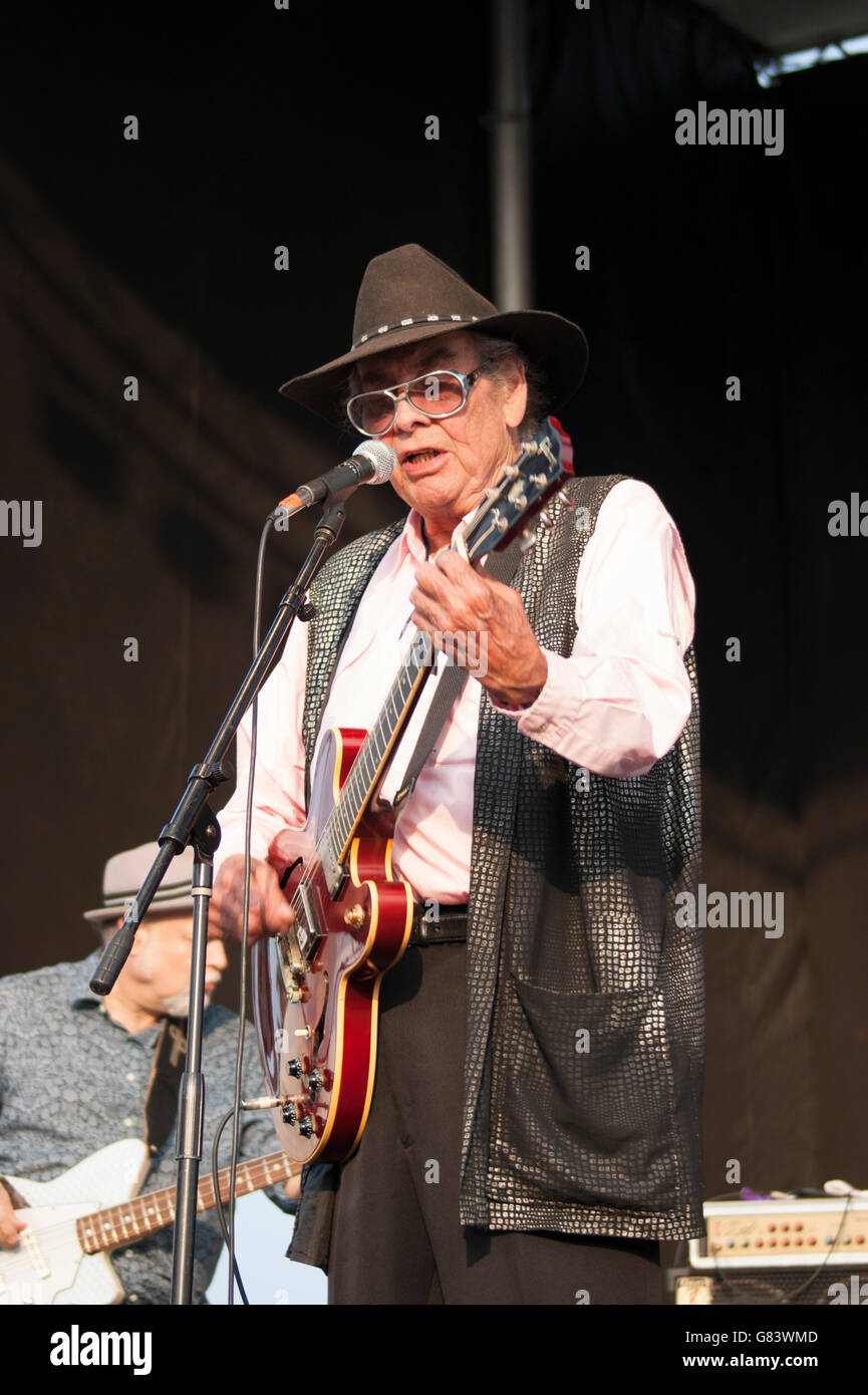 Sleepy LaBeef Rockabilly Musik beim American Folk Festival 2015, Bangor, ME Stockfoto