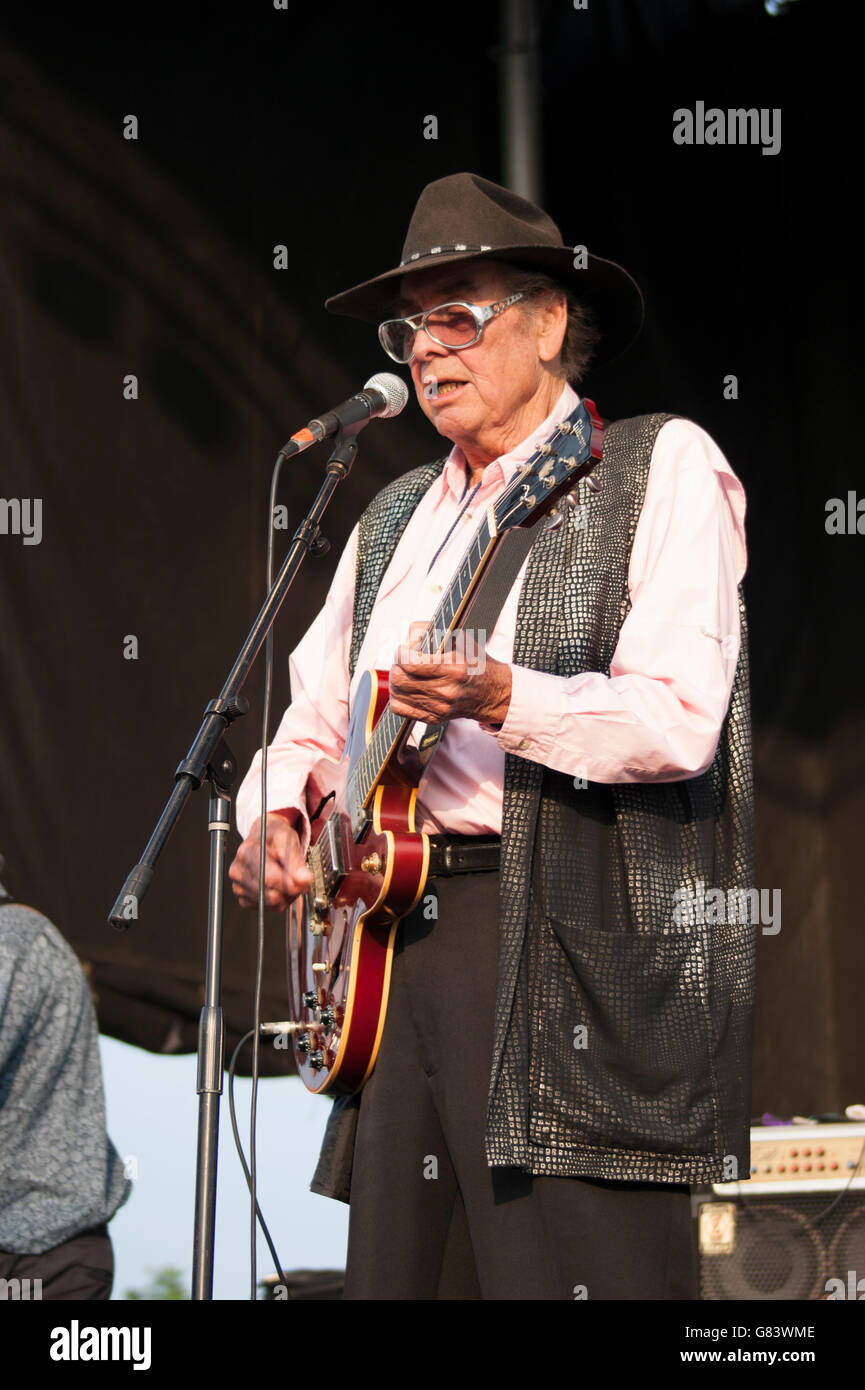Sleepy LaBeef Rockabilly Musik beim American Folk Festival 2015, Bangor, ME Stockfoto