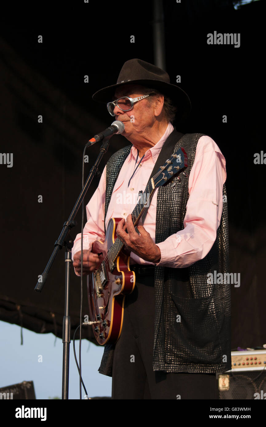Sleepy LaBeef Rockabilly Musik beim American Folk Festival 2015, Bangor, ME Stockfoto