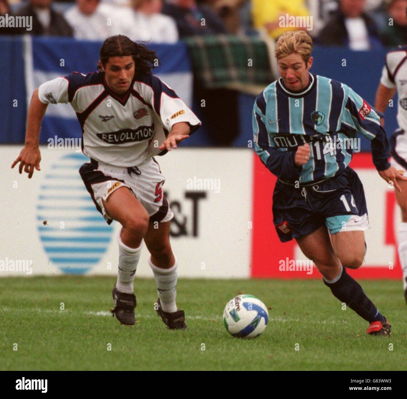 Ted Chronopoulos, New England Revolution und Steve Ralston, Tampa Bay Mutiny Stockfoto