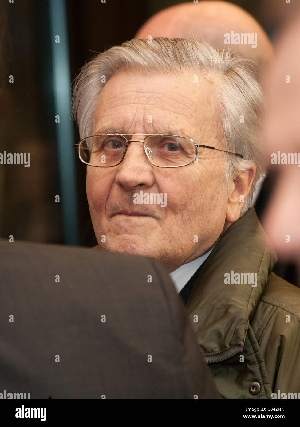 Jean Claude Trichet lustiges Gesicht engen Lippen Stockfoto