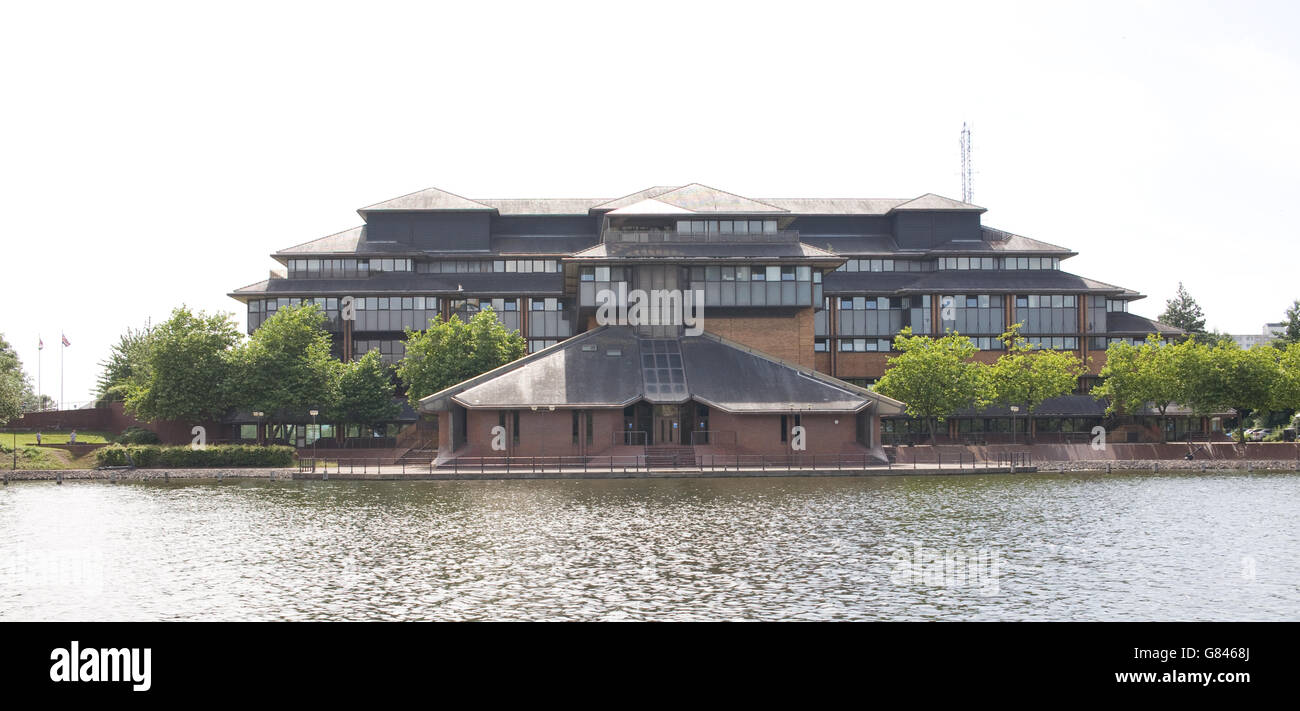 Cardiff Grafschaftsrat Gebäude in Cardiff Atlantic Wharf Cardiff Bay. Stockfoto