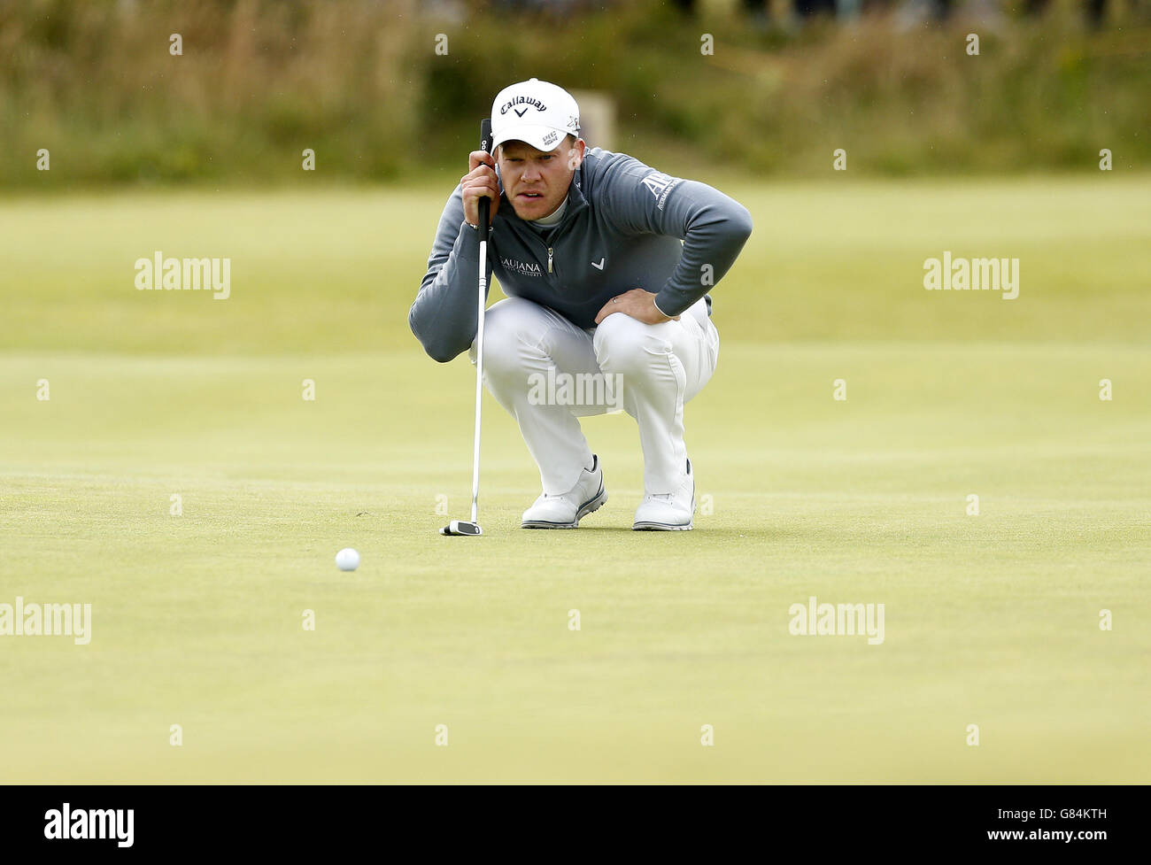 Englands Danny Willett auf dem 3. Green am vierten Tag der Open Championship 2015 in St Andrews, Fife. Stockfoto