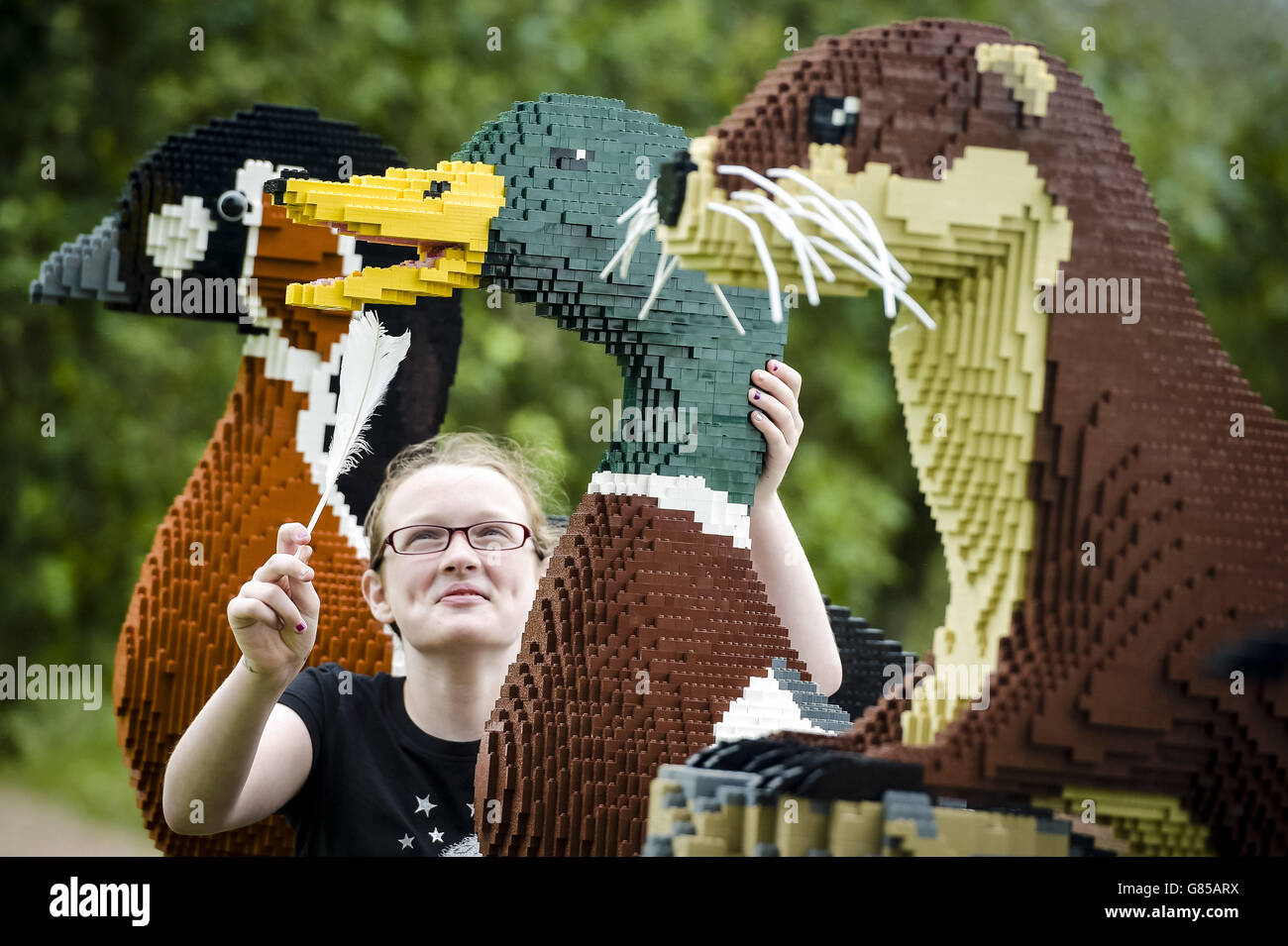 LEGO Skulpturen an Slimbridge WWT Stockfotografie - Alamy