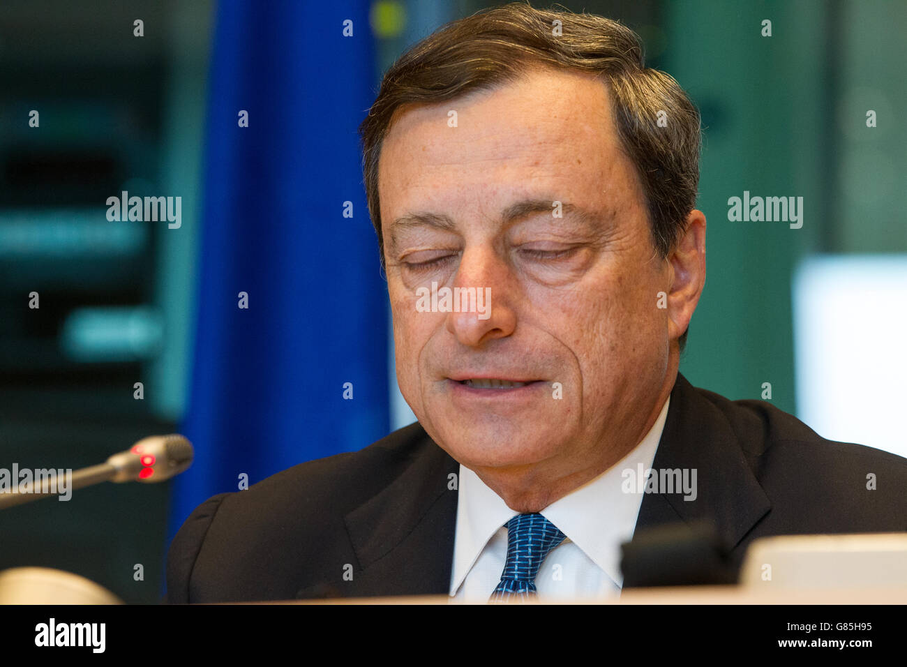Mario Draghi EZB Präsident Europäische Zentralbank Stockfoto