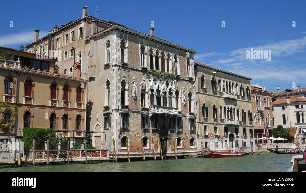 Venedig, Palazzo Bernardo ein San Polo mit Blick auf den Canal Grande. Foto Tony Gale Stockfoto