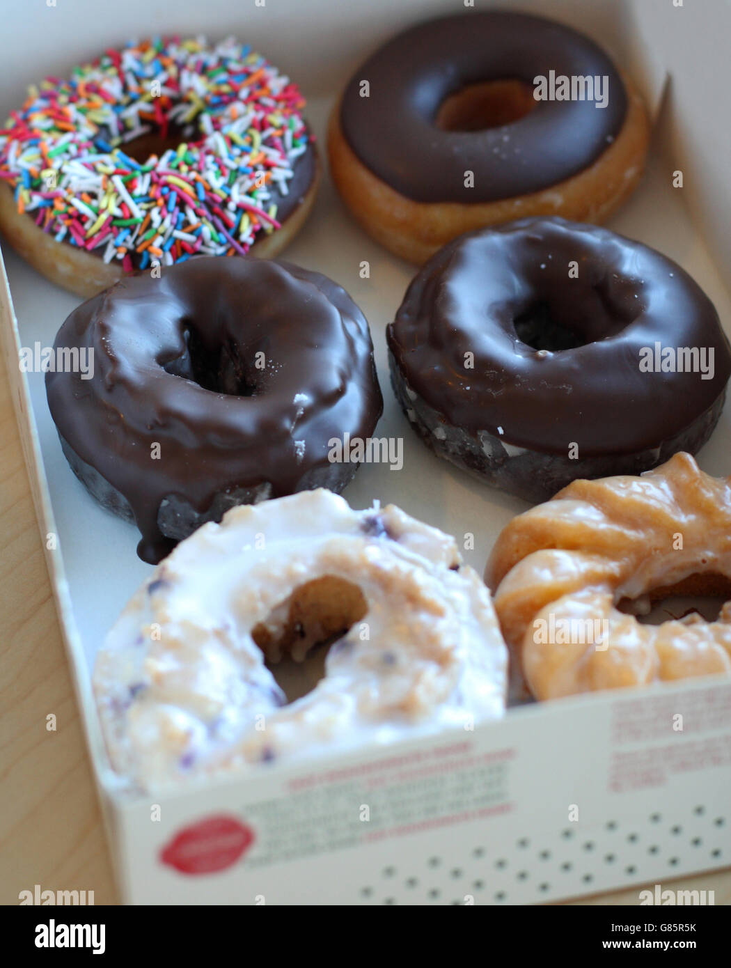 Vielzahl von Donuts aus Krispy Kreme Stockfoto