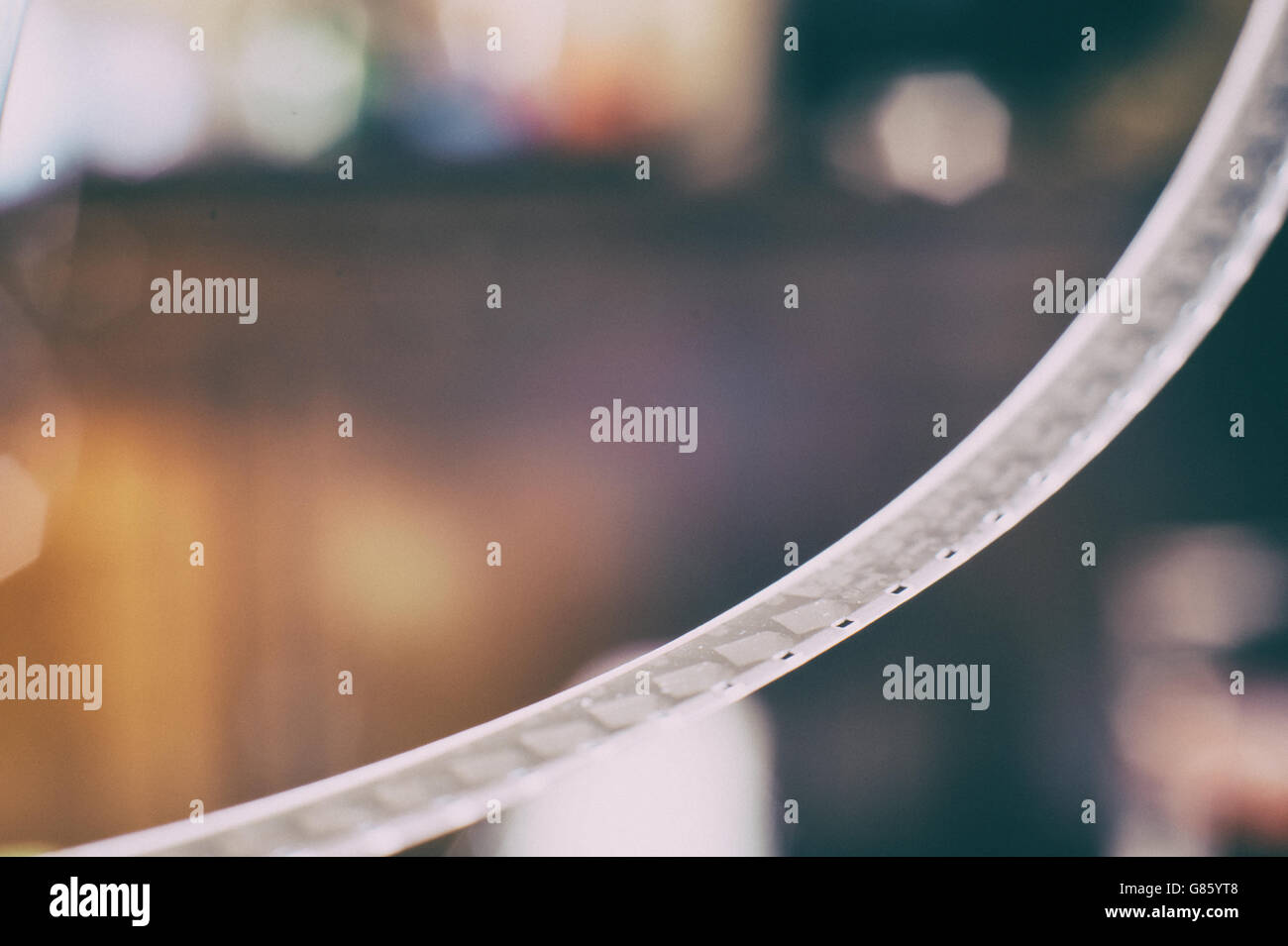 Detail der super 8 mm Film Reel Makro Nahaufnahme selektiven Fokus Stockfoto