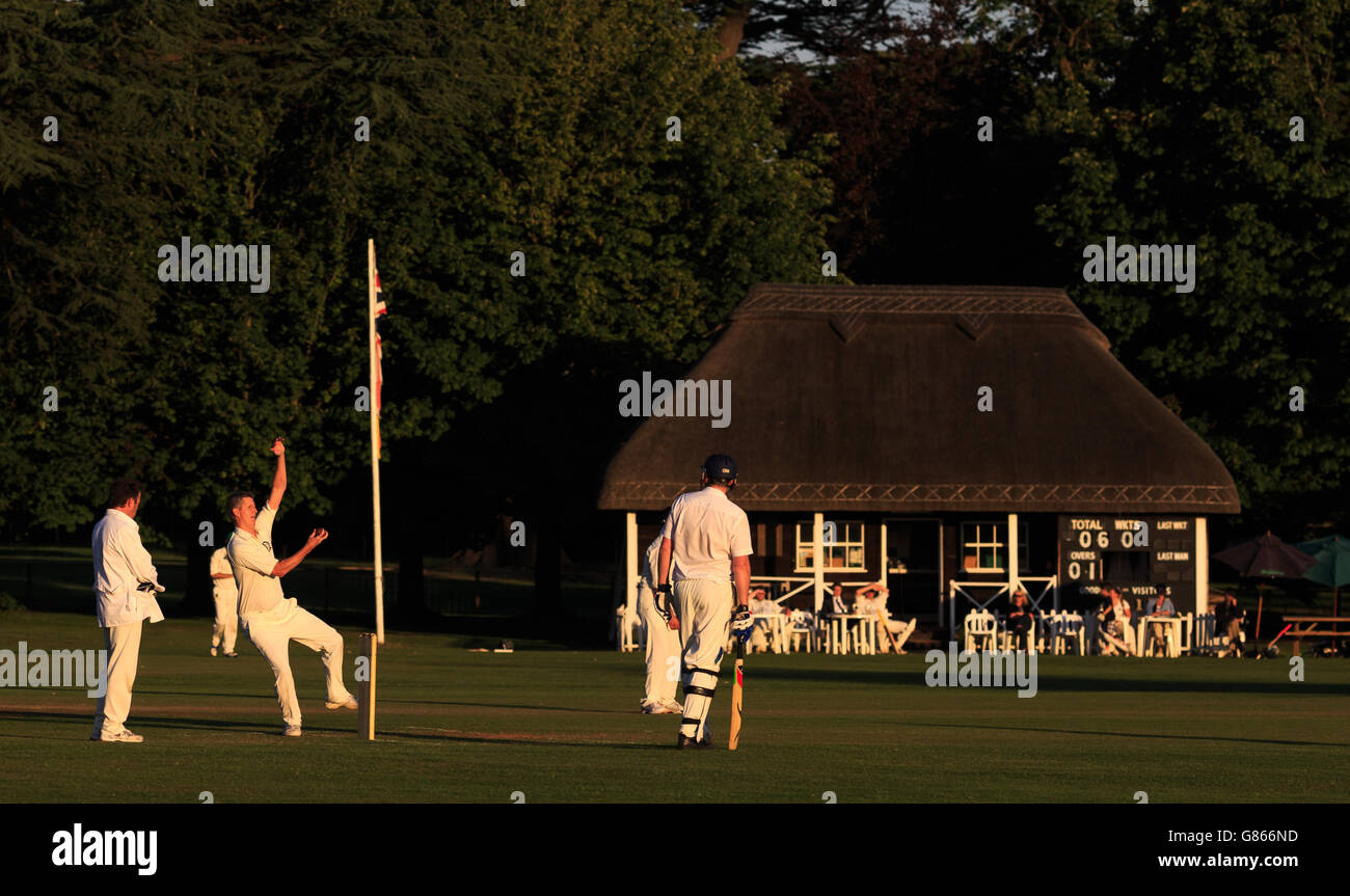 Eine allgemeine Ansicht der Aktion als Mitarbeiter aus dem Goodwood Estate nehmen auf einer lokalen Seite Stockfoto