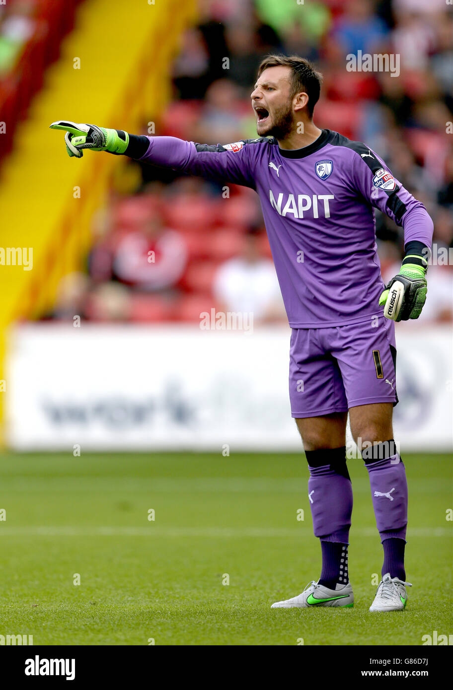 Soccer - Sky Bet League One - Sheffield United / Chesterfield - Bramall Lane. Chesterfield-Torwart Tommy Lee Stockfoto