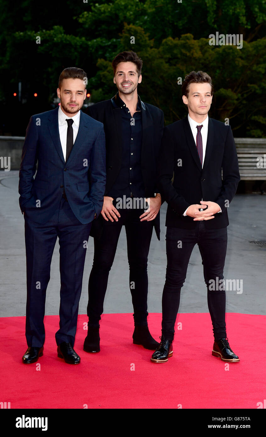 (Von links nach rechts) Liam Payne, Ben Haenow und Louis Tomlinson besuchen den von Cinderella inspirierten Ball in Aid of Believe in Magic im Natural History Museum London. Stockfoto