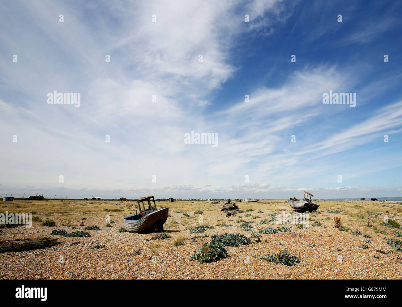 Das Dungeness Estate in Kent, das als die einzige Wüste Großbritanniens beschrieben wurde, steht nun für £1.5 Millionen zum Verkauf. Stockfoto